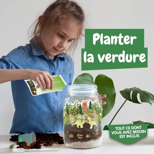Science4you Terrarium de Dinosaure - Écosystème avec Jouet Dinosaure Phosphorescent pour Enfant, Terrarium pour Enfants + 21 Autocollants de Dinosaures, Jeux, Cadeau pour Garçon et Fille 6+ Ans