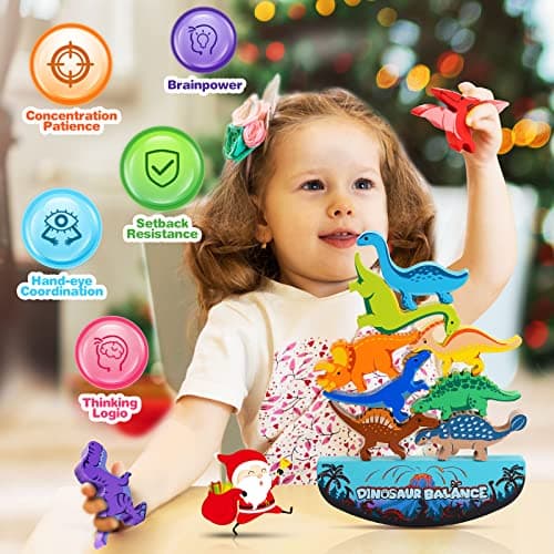 GeschenPark Jouet Enfant 3 4 5 Ans Garçon, Dinosaure Jouet 3-6 Ans Jeux Enfant 3 4 5 6 7 Ans Cadeau Enfant 3-7 Ans Jeux de Société Enfant Smart Games 23-6 Ans Cadeaux Noel Jouet en Bois