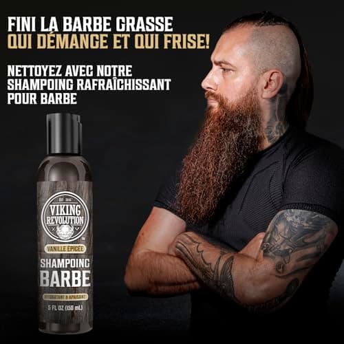 Viking Revolution - Shampoing Barbe Homme & Après Shampoing Barbe Homme - Huile d'Argan & de Jojoba - Adoucit & Renforce - Vanille épicée - 150 ml x 2