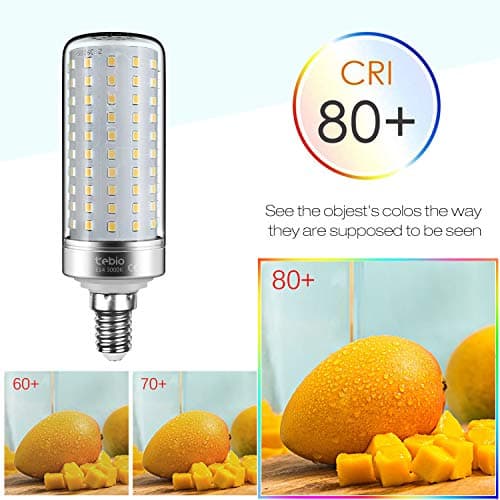 tebio Ampoules LED E14 Blanc Chaud 3000K 25W 2500LM Candélabre ampoules 200W équivalent, Argent Maïs Ampoules LED Lustre décoratifs, Non dimmable, Lot de 6