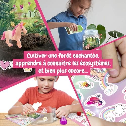 Science4you Terrarium de Licorne - Écosystème avec Licorne Jouet pour Enfant, Terrarium pour Enfants + 21 Autocollants de Licornes, Jeux de Licorne, Cadeau Licorne pour Fille et Garçon 6+ Ans