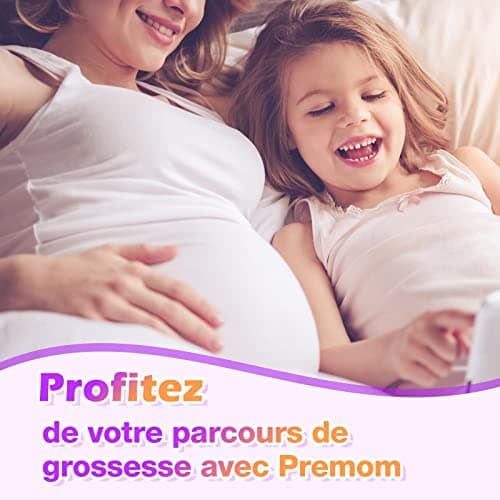 Premom Tests Grossesse Précoce Bandelettes:50 Tests de HCG Urinaires Sensibles 10 mIU/mL, Compatible avec l'Application Premom pour Suivi de Fertilité