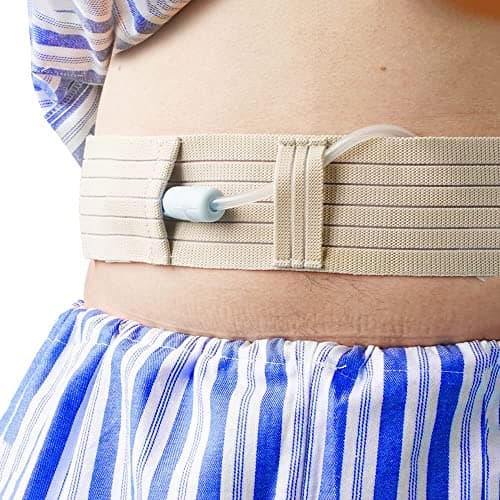 Lot de 2 ceintures de cathéter de dialyse péritonale – Support de tube G pour homme et femme – Ceinture de dialyse abdominale pour PD, G, PEG, J – Accessoires de dialyse (moyen)