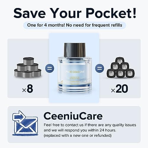 Ceeniu Recharge de Parfum Dédiée F26/F39-45 ml - Peut être Utilisée pendant 2 à 6 Mois - Fabriquée avec des Extraits de Plantes Naturelles - Parfum Importé de France -Rêve de Jasmin