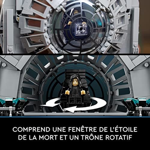 LEGO Star Wars Diorama de la Salle du Trône de l’Empereur - Maquette à Construire - Retour du Jedi 40e Anniversaire avec Minifigurines des Personnages culte Luke Skywalker et Dark Vador 75352