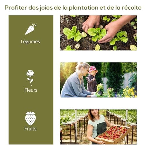 Outsunny Serre de Jardin Tunnel 600 x 300 x 200 cm Porte + 8 fenêtres enroulables métal galvanisé bâche PE Haute densité 140 g/m2 idéale pour Toutes Saisons Blanc