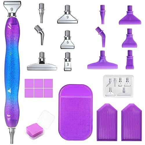 AIFUDA Lot de 24 kits de peinture diamant avec pointes filetées 5D pour adultes