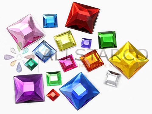 5mm Flat Back Square Acrylic Rhinestones Tiny Face Gems Body Jewels Card Making Embelishments - 100 Pieces (Red Ruby A05)