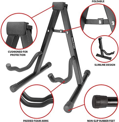 Rockjam Universal Stand de guitare A-cadre A-cadre pour guitare acoustique, électrique et basse