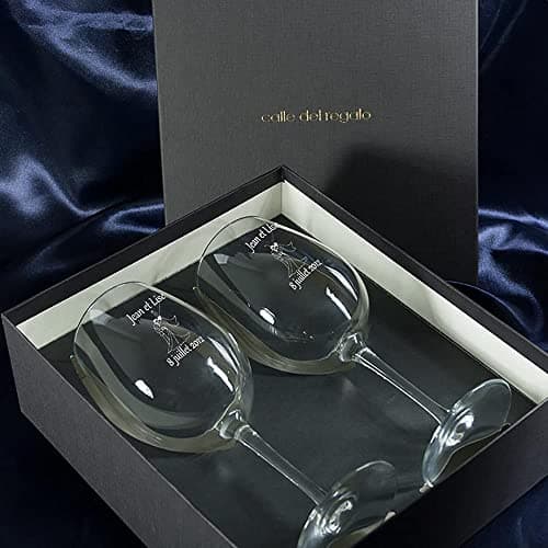 CALLE DEL REGALO Verres de vin gravés avec Les Noms, Dates ou Messages Que Toi Envies et Un Motif au Choix