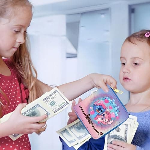 Yoimckay Portefeuilles Enfant, Stitch Portefeuille Anime Cartoon, Portefeuille Garçon Dessin Animé, Porte-Monnaie, Portefeuille Enfant Cartoon pour Garcon, Fille, Fête d'anniversaire, Cadeaux de Noël