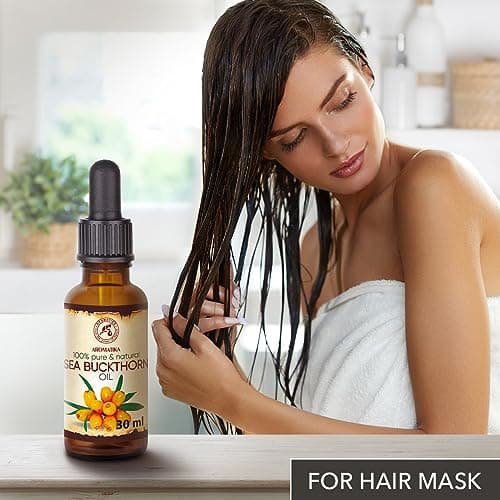 Huile Argousier 30ml avec Compte-Gouttes - Hippophae Rhamnoides Oil - Pure & Naturelle - Sea Buckthorn Oil - Soins du Corps & Visage - Cheveux - Huiles pour Beauté et Santé