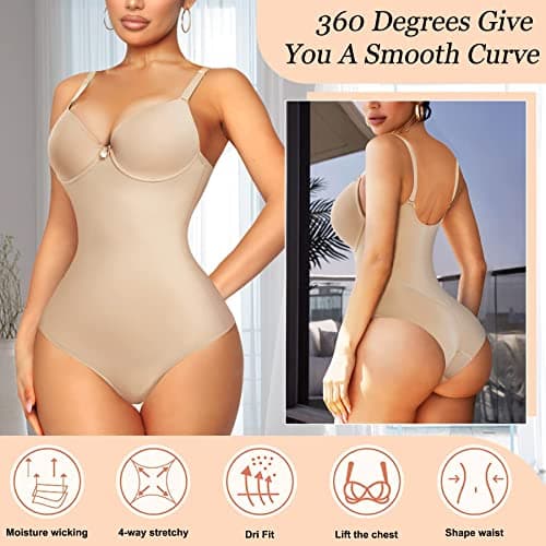 Bingrong Body Gainant Femme Amincissant Ventre Plat Invisible Gaine Body Sculptant Corset Minceur Lingerie Sculptantes Combinaison Body Shaper Shapewear Bodysuit