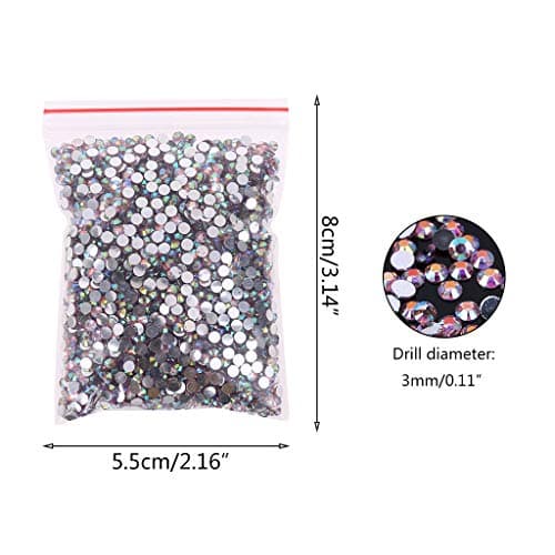 5000pcs Strass Cristal Rond Dos Plat pour Nail Art pour Nail Art