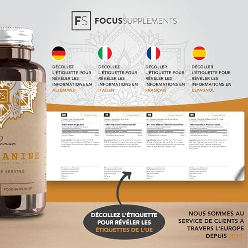 FS L Theanine | 90 Gélules Theanine A Base de Thé Vert - 750 mg Extrait de The Vert A Haute Teneur fournissant 300 mg de L-Theanine par portion | Sans OGM Sans Gluten | Fabriqué au Royaume-Uni
