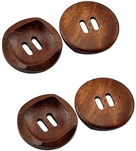10 boutons ronds en bois marron 30mm (Marron D-30mm-10pièces)