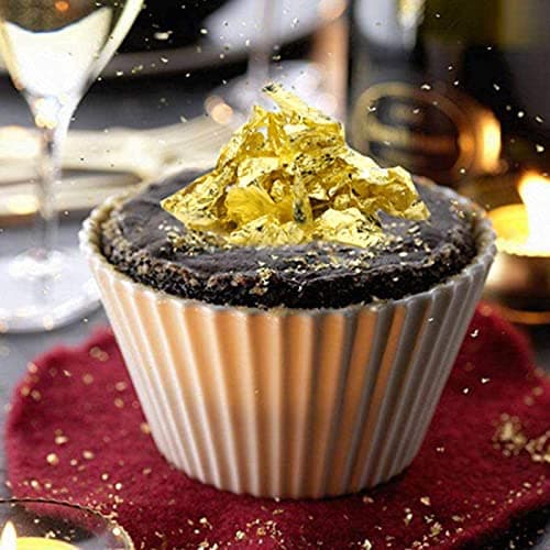 2 Bouteille Feuille d'Or, Flocon d'Or Alimentaire Gâteau Chocolat Décoration Flocon Bricolage Artisanat Feuille d'Or Maison Restaurant Décor Feuille d'Or(2)