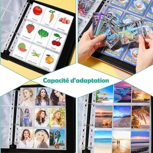 Oderra 576 Plastique Pochettes pour Cartes, 32 Pages de Pochette Carte Pokemon avec Poches des Deux côtés pour Cartes Trading Card Game Collection, Transparente pochette classeur carte