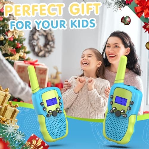 Kearui Jouet Garcon 3-12 Ans, Talkies Walkies Enfants Radio à 2 Voies avec 8 Canaux, Lampe de Poche LCD Rétro-éclairée, Gamme de 3 Miles pour Aventures Extérieures, Camping, Randonnée