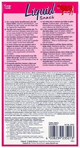 Vitakraft Liquid Snack - Friandise liquide pour chats au Bœuf et à l'herbe à chat - Soutient la flore intestinale - Faible en calories (6 x 15g)