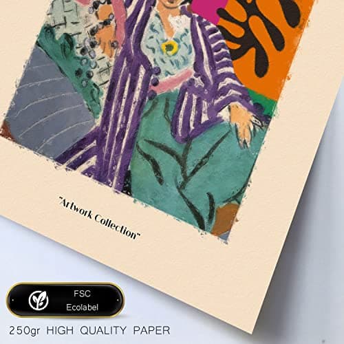 Nacnic Lot de 6 Affiches Henri Matisse. Fête. Estampes du fauvisme et de l'art Abstrait pour l'architecture d'intérieur et la décoration. A3 et A4, sans Cadres.