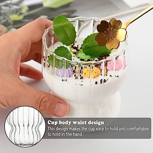 Darryy Lot De 2 Tasses à Expresso, Verres à Latte Macchiato Ont, Verres à Jus, Verres à Dessert, Peut Être Utilisé Pour l'Eau, Le Thé, Les Boissons, Le Jus, Le Café, La Bière