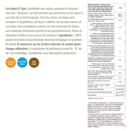 Purasana® Poudre de Baies d’Açaï Bio - Complément Alimentaire Superaliment, Riche en Antioxydants, Renforce l'Immunité, 100% Vegan & Sans Gluten, 100g