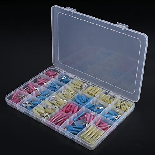 Lot de 240 connecteurs thermorétractables isolés thermiques et électriques avec bornes de fils Rouge & Bleu & Jaune