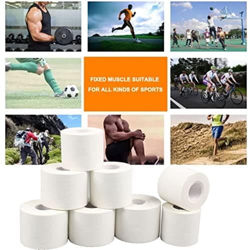 4 volumes. chaque volume Sport Tape 3,8 cm x 10 m Sport Tape Classic blanc Bande non élastique,Imperméable et douce pour la peau en coton (Blanc ruban adhésif)