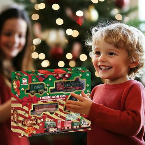Daity Train Electrique Noel Decoration De Un Éclairage Tamisé Et Un Son Calme Train Électrique Enfant Trains Autour Sapin De Noël Décoré pour Les Enfants De 3 Ans Et Plus