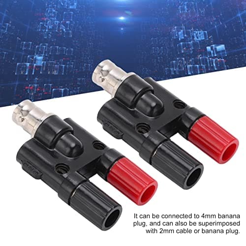 Lot de 2 Connecteurs Femelles Bnc à La Borne de Liaison, Connecteur Répartiteur Coaxial RF Femelle Double Banane 4 MM pour Équipement Électronique, Équipement Industriel