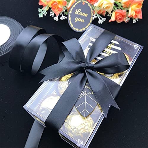 CC wonderland zone Ruban Satin Noir 91m x 25mm de décoration Ruban Cadeau,Ruban de décoration Ruban Tissu pour Mariage