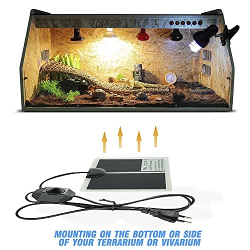 FIPASEN Tapis Chauffant Reptile, Coussin Chauffant Terrarium Réglable avec Contrôle De La Température pour Reptiles -Tortue, Serpents, Lézards, Geckos, Araignées - Chauffant Aquarium (5W: 15x14CM)