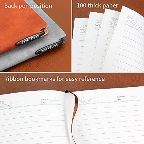 Carnet de note A5-2Pcs Journal à Cuir PU de Notes Notebook Classique, pour le bureau, la maison, l'école, le travail, l'écriture et la prise de notes