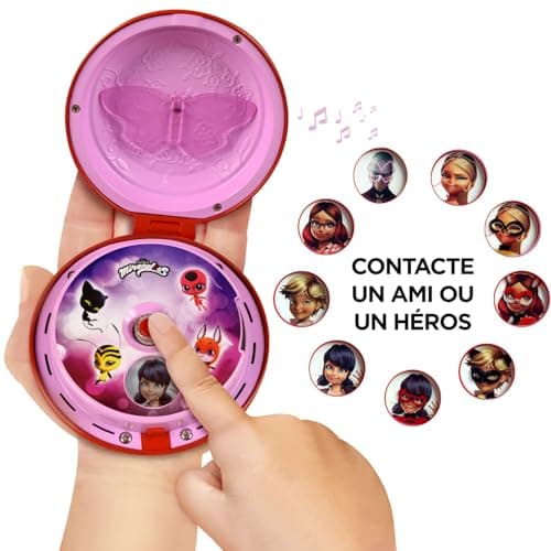 Bandai - Miraculous - Téléphone Magique de Ladybug - Accessoire de Role Play pour se déguiser en Ladybug - Jouet Miraculous sonore et Lumineux - Parle Français - Jouet Enfant 4 Ans et + - P50629