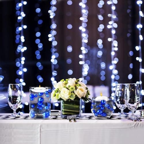 Perles Flottantes 200 Pièces Perles Non Poreuses Bleu Perle Flottante pour Vase Perles de Bougie Flottantes les Perles de Sirène Conviennent aux Fêtes, Décoration de Remplissage de Vase