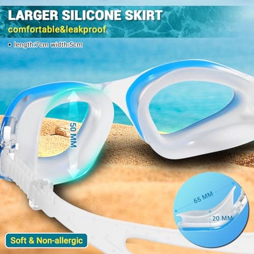 Winline Lunettes de Natation Antibuée Anti-fuite Protection UV Clear View,Lunettes Piscine Polarisée/Non Polarisée pour Hommes Femmes Adultes Adolescents