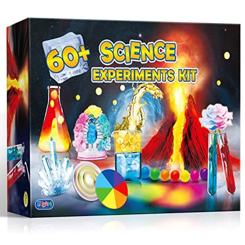 UNGLINGA Kit Scientifique pour Enfants - Laboratoire Enfant avec 60+ Expériences y Activites Manuelles eux Éducatif de Sciences et Chimie, Volcans