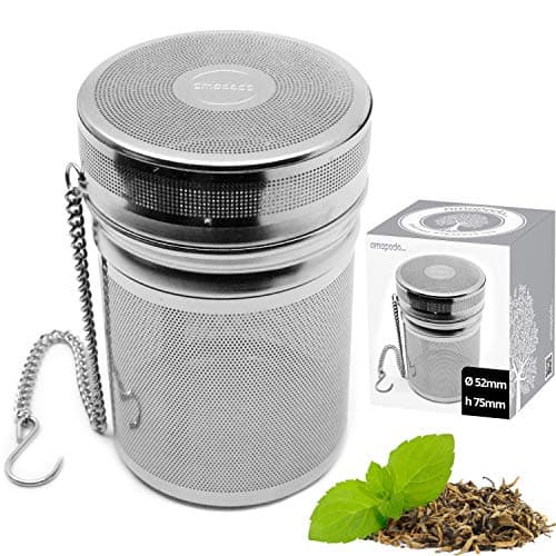 amapodo - Infuseur à thé pour thé en vrac – Grande boule à thé fine pour tasse – Filtre à thé fin en acier inoxydable à mailles fines sans plastique réutilisable