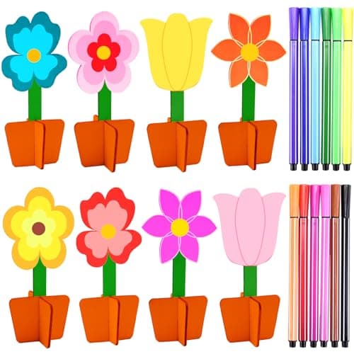 RUIJIE 3D Bricolage Fleurs en Bois, 20 Pcs Kits Fleurs Artisanat en Bois à Peindre, DIY Activité Manuelle Peinture, Fleurs Décoration Loisirs Créatifs pour Enfants Cadeau Anniversaire Jouet Party