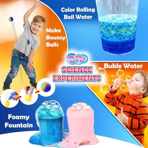 UNGLINGA Kits scientifiques expérimentaux pour Les Enfants, Jouets STEM éducatifs Cadeaux pour garçons Filles, Set de Chimie, Boule rebondissante