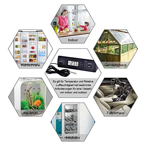 Capteur de sonde de thermomètre de compteur de température électronique LCD Digital Delaman câblé pour réfrigérateur
