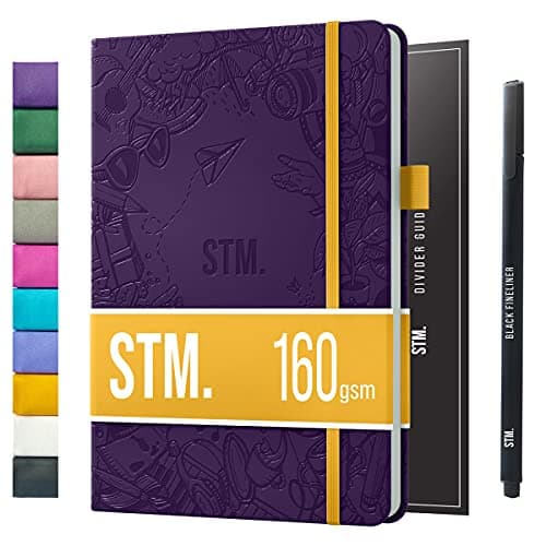 Scribbles That Matter A5 Bullet Dotted Journal + Stylo gratuit! Ton carnet a5 pointillés Couverture rigide 160 g/m2, 150 papier épais résistant aux saignements pour le travail (5,75 x 8,5) pouces