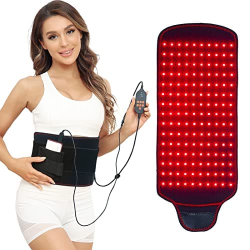 JOBYNA Ceinture de Thérapie par la lumière Rouge et Infrarouge pour Douleur, 660nm 850nm Luminothérapie Lampe Infrarouge, LED Red Light Therapy pour le corps, le dos, les épaules, Température Réglable