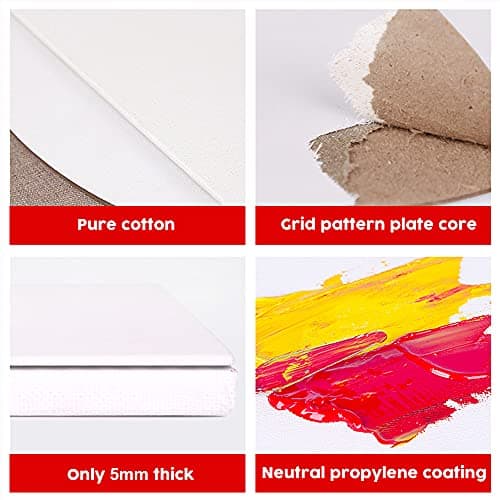12.7cm x 17.7cm (5" x 7") CONDA Panneau de toile de 3 mm, paquet de 12