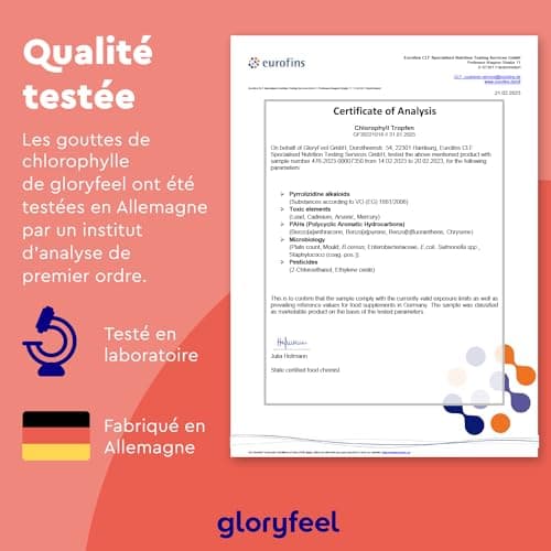 Chlorophylle Liquide de Luzerne 50ml (1500 Gouttes), 200mg de Chlorophylline par Dose, Liquide Sans Alcool, Chlorophylle Pure Liquide, 100% Végétalien et Sans Additifs, Complément Alimentaire