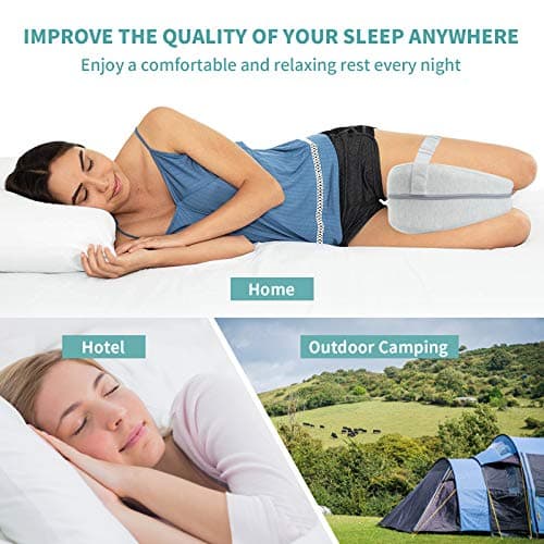 Oreiller de Jambe Oreiller de Genou Oreiller de Couchage Latéral Ergonomique avec Oreiller en Mousse à mémoire de Forme optimale pour Dormeurs sur Le côté Oreiller de Positionnement avec Housse