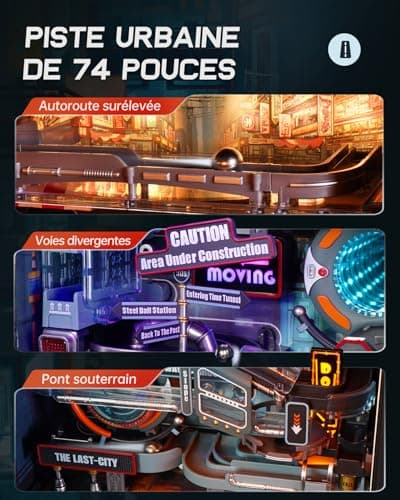 Robotime Puzzle 3D Maquette a Construire Last City Circuits de Billes, LED Obscurité Lumineuse, Cadeaux Décoration pour Hommes, MR01S