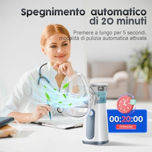 Aidisy Silent Portable Aerosol Adultes et Enfants - Appareil à Ultrasons Aérosol Efficace Soulager la Respiration, 2 Masques et Embout Buccal, USB-C Rechargeable, Vitesse d’Atomisation Réglable-Gris