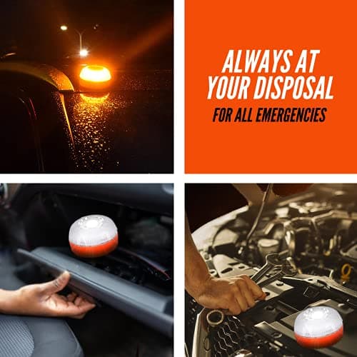MAGIC SELECT Lumière d'urgence V16 Approuvé par la DGT pour Signalisation Routière de Voitures et Motos. Flash Jaune et Blanc avec, Base Magnétique et Batterie Rechargeable. sans géolocalisation GPS